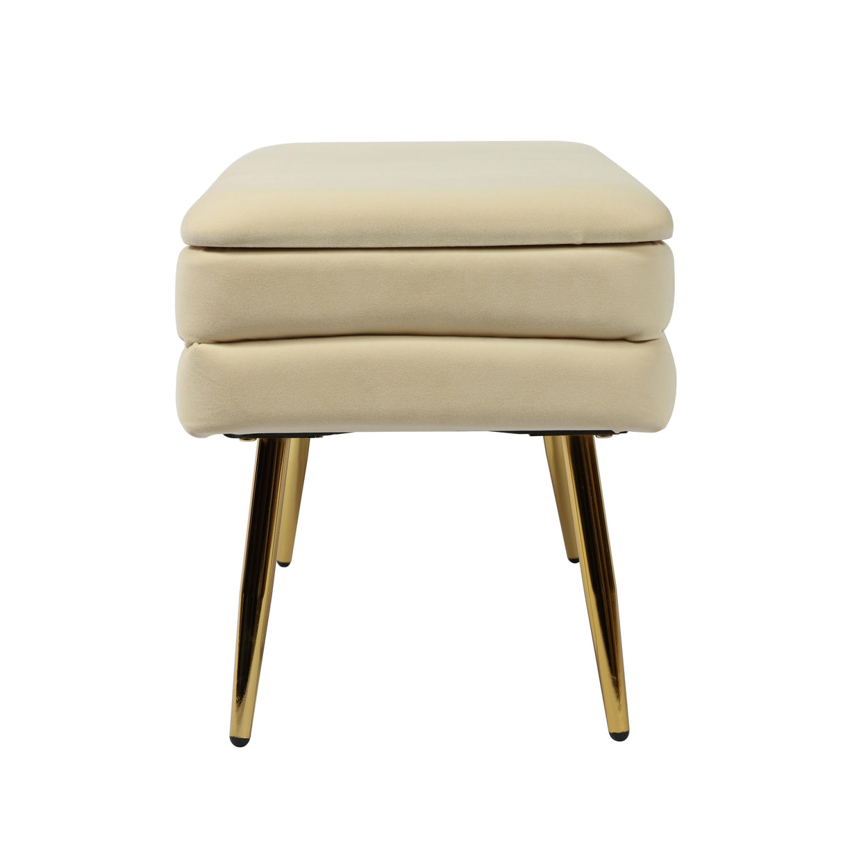 TOV Ziva Cream Velvet Storage Bench