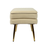 TOV Ziva Cream Velvet Storage Bench