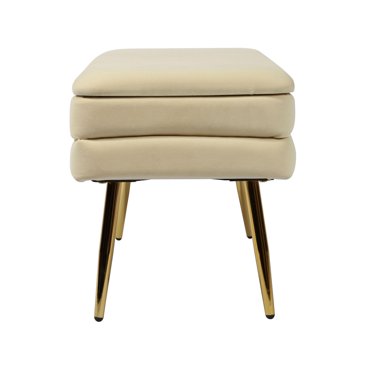 TOV Ziva Cream Velvet Storage Bench