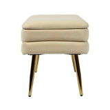 TOV Ziva Cream Velvet Storage Bench