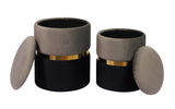 TOV Gigi Grey Velvet Storage Ottomans - Set of 2