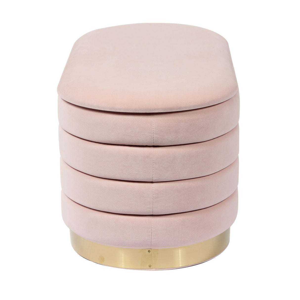 TOV Lillian Blush Velvet Storage Bench