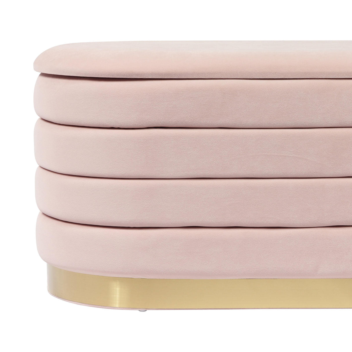 TOV Lillian Blush Velvet Storage Bench
