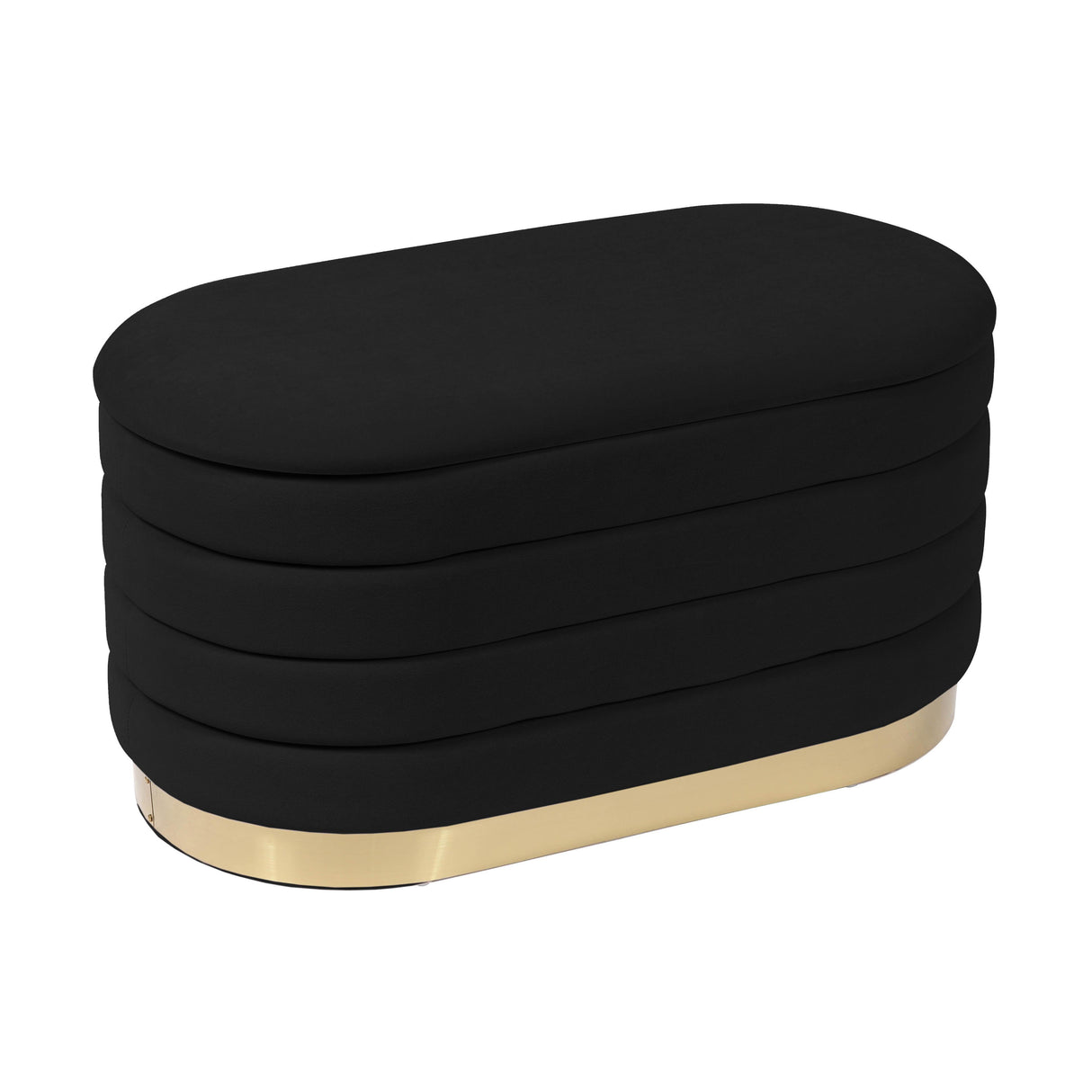 TOV Lillian Black Velvet Storage Bench