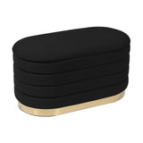 TOV Lillian Black Velvet Storage Bench