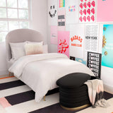 TOV Lillian Black Velvet Storage Bench