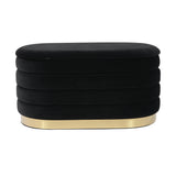 TOV Lillian Black Velvet Storage Bench