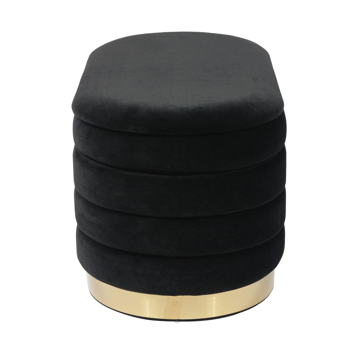 TOV Lillian Black Velvet Storage Bench