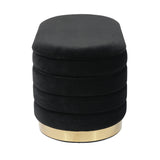 TOV Lillian Black Velvet Storage Bench