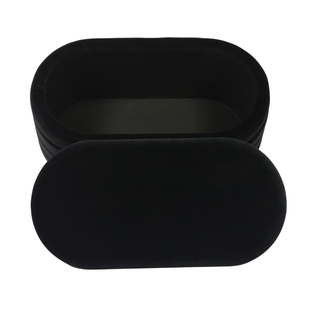 TOV Lillian Black Velvet Storage Bench