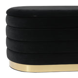 TOV Lillian Black Velvet Storage Bench