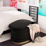 TOV Lillian Black Velvet Storage Bench
