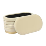TOV Lillian Cream Velvet Storage Bench