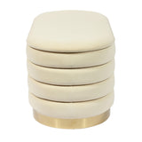 TOV Lillian Cream Velvet Storage Bench