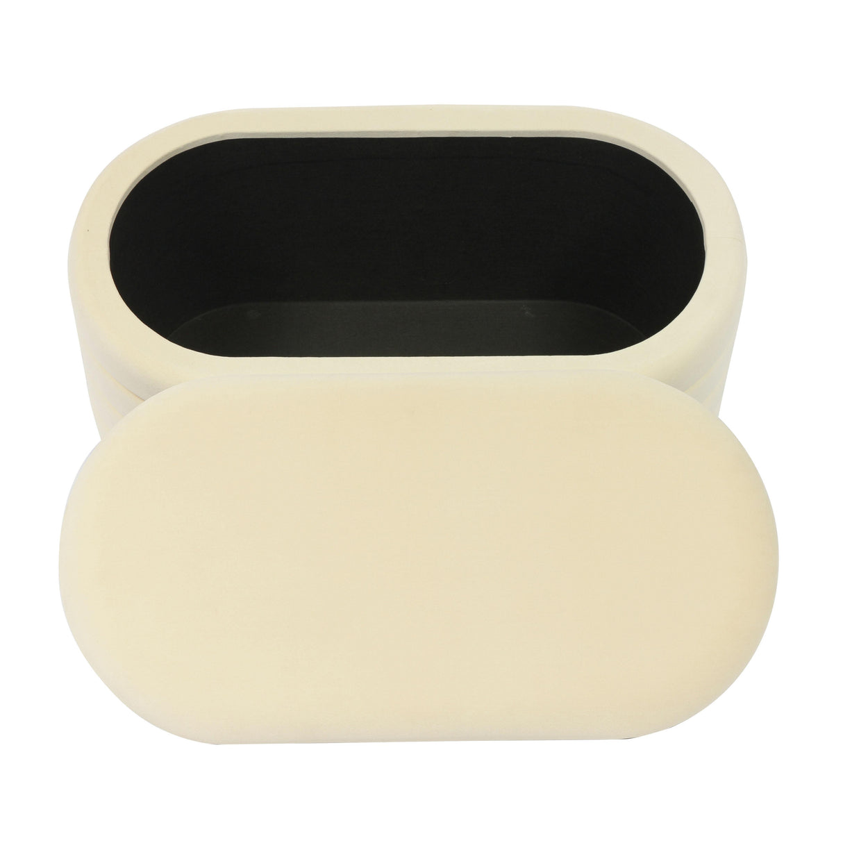 TOV Lillian Cream Velvet Storage Bench