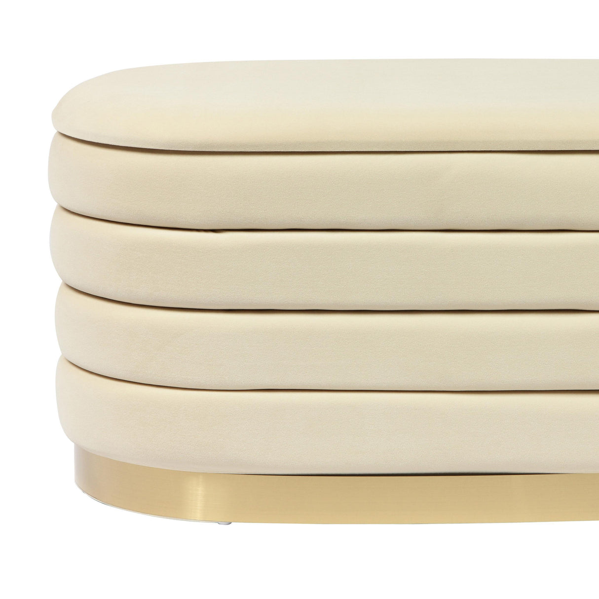 TOV Lillian Cream Velvet Storage Bench