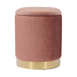 TOV Zoe Blush Velvet Storage Ottoman
