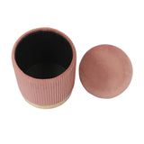 TOV Zoe Blush Velvet Storage Ottoman