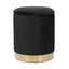 TOV Zoe Black Velvet Storage Ottoman
