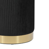 TOV Zoe Black Velvet Storage Ottoman