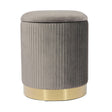TOV Zoe Grey Velvet Storage Ottoman