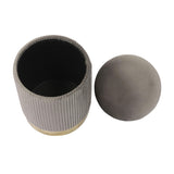 TOV Zoe Grey Velvet Storage Ottoman