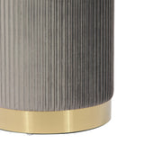 TOV Zoe Grey Velvet Storage Ottoman