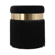 TOV Melody Black Tasseled Ottoman