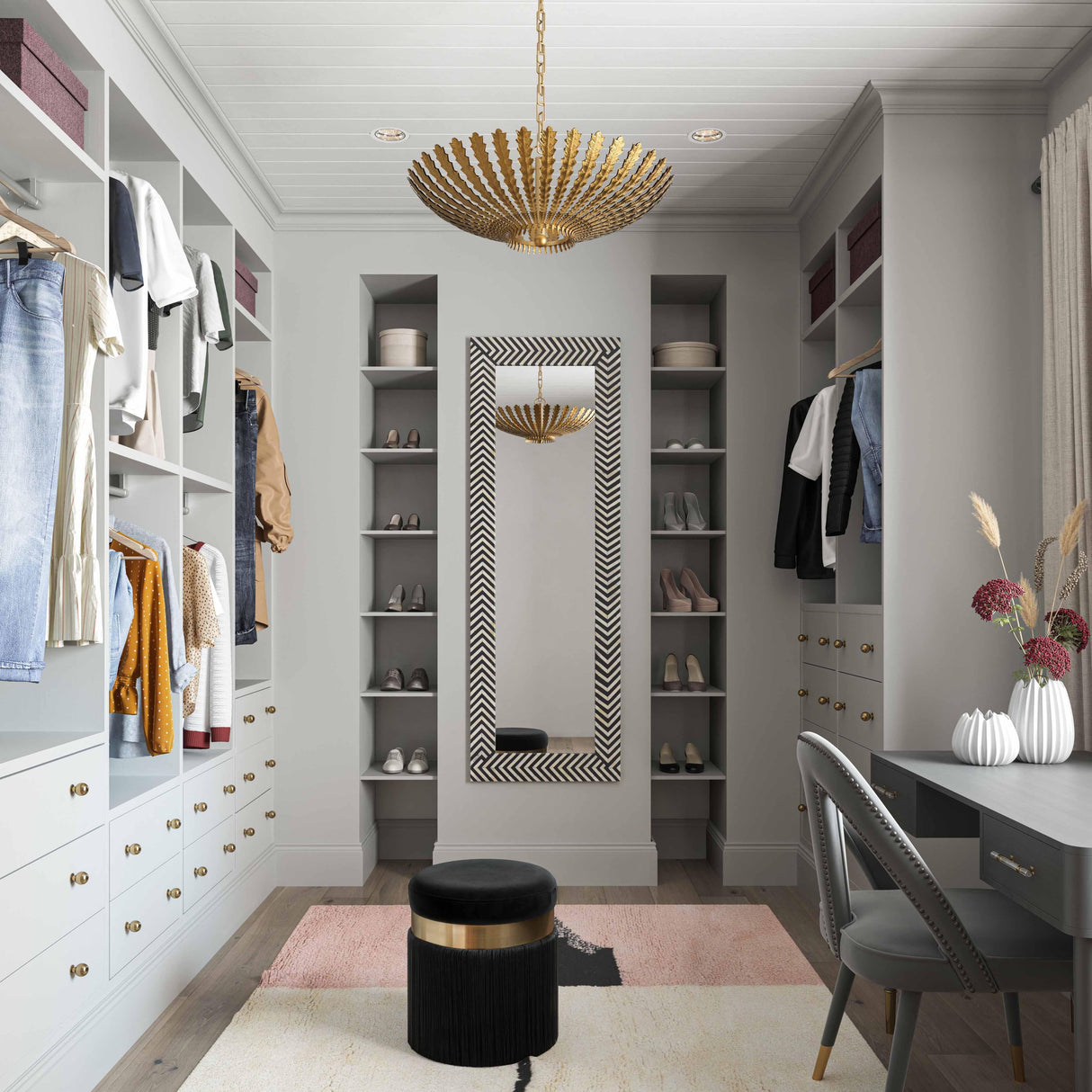 TOV Melody Black Tasseled Ottoman