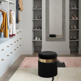 TOV Melody Black Tasseled Ottoman