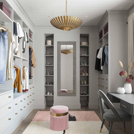 TOV Melody Blush Tasseled Ottoman