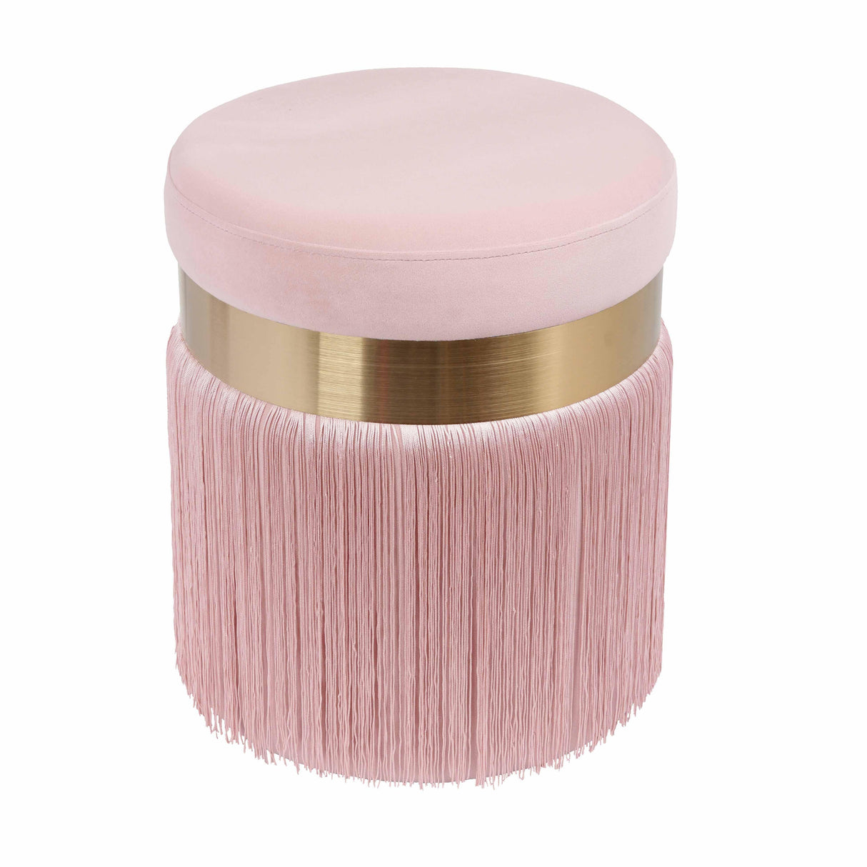 TOV Melody Blush Tasseled Ottoman
