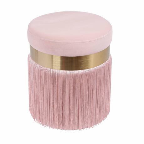 TOV Melody Blush Tasseled Ottoman