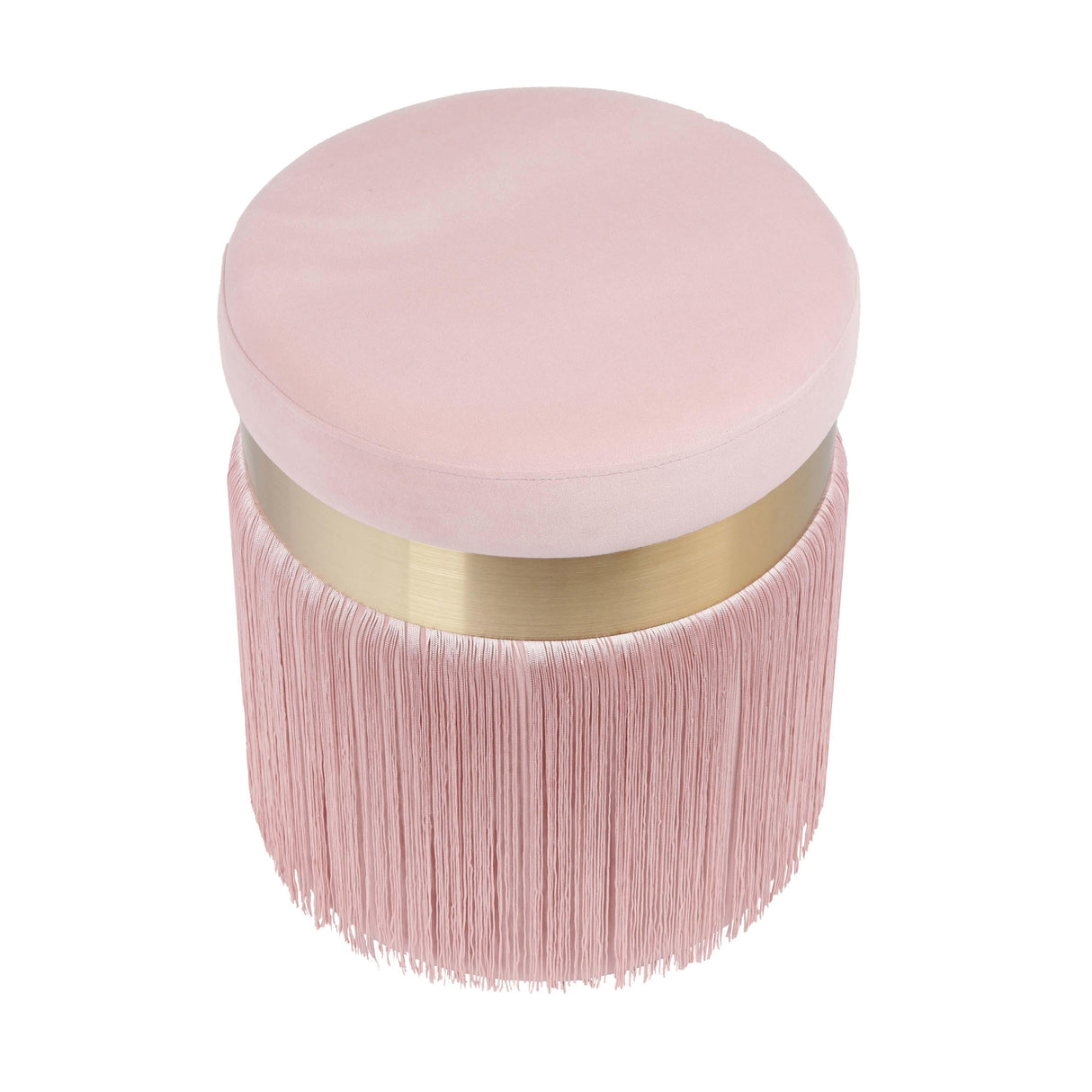 TOV Melody Blush Tasseled Ottoman