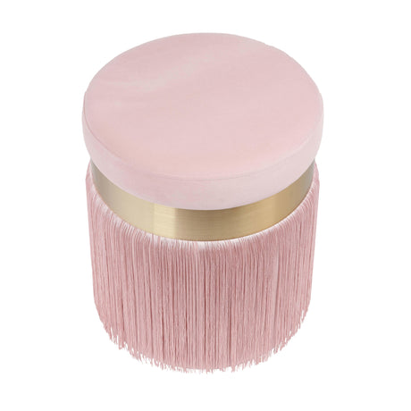 TOV Melody Blush Tasseled Ottoman
