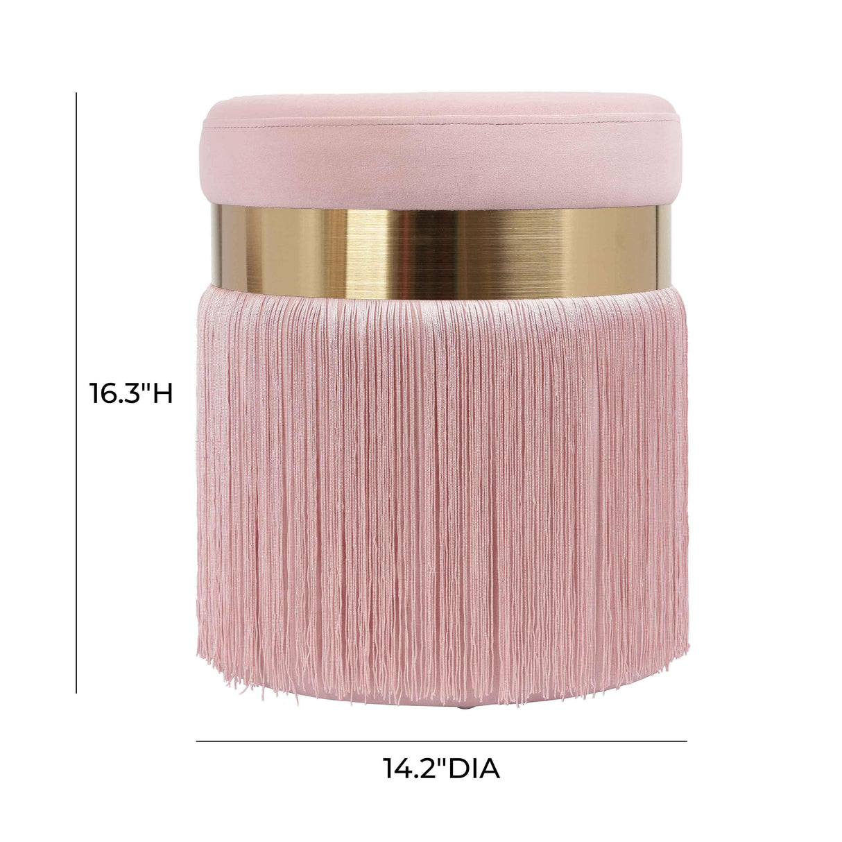 TOV Melody Blush Tasseled Ottoman