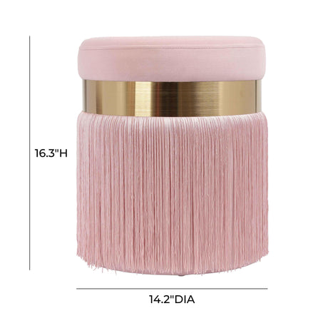 TOV Melody Blush Tasseled Ottoman