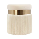 TOV Melody Cream Tasseled Ottoman