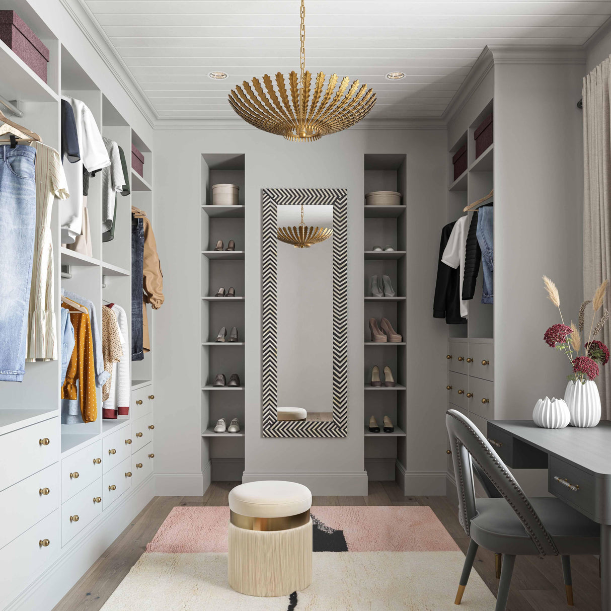 TOV Melody Cream Tasseled Ottoman