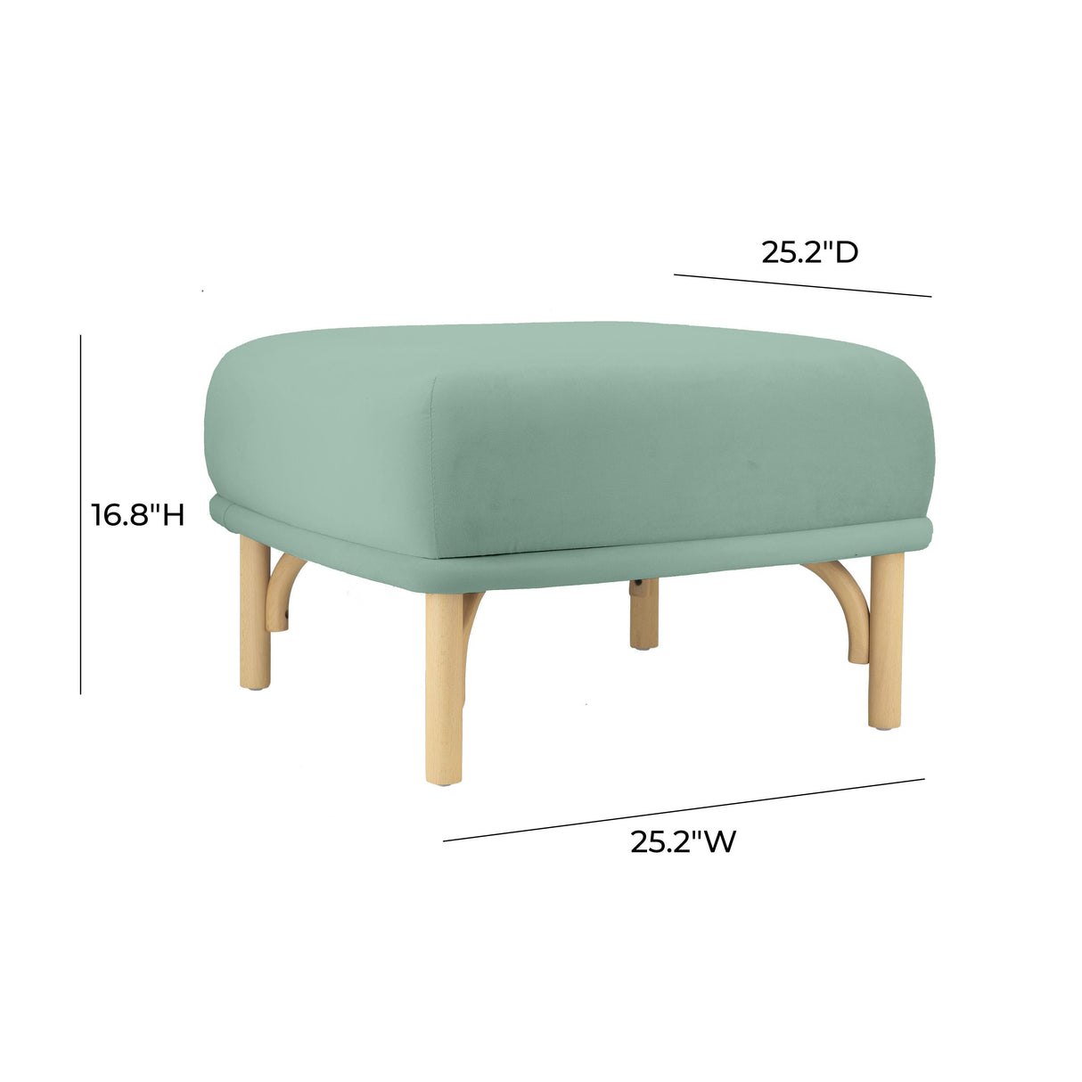 TOV Desiree Ocean Blue Velvet Ottoman