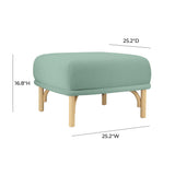 TOV Desiree Ocean Blue Velvet Ottoman