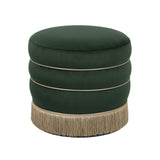TOV Lakka Green Velvet Ottoman