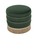 TOV Lakka Green Velvet Ottoman