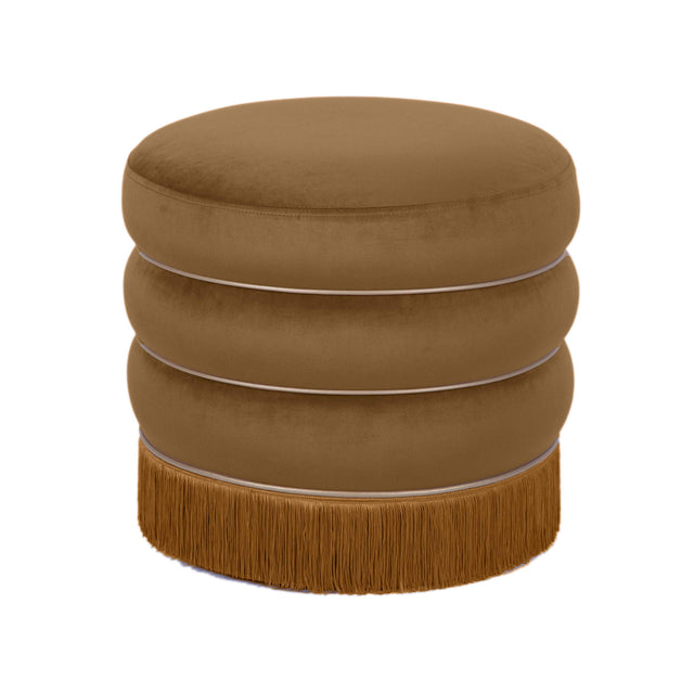 TOV Lakka Chocolate Velvet Ottoman