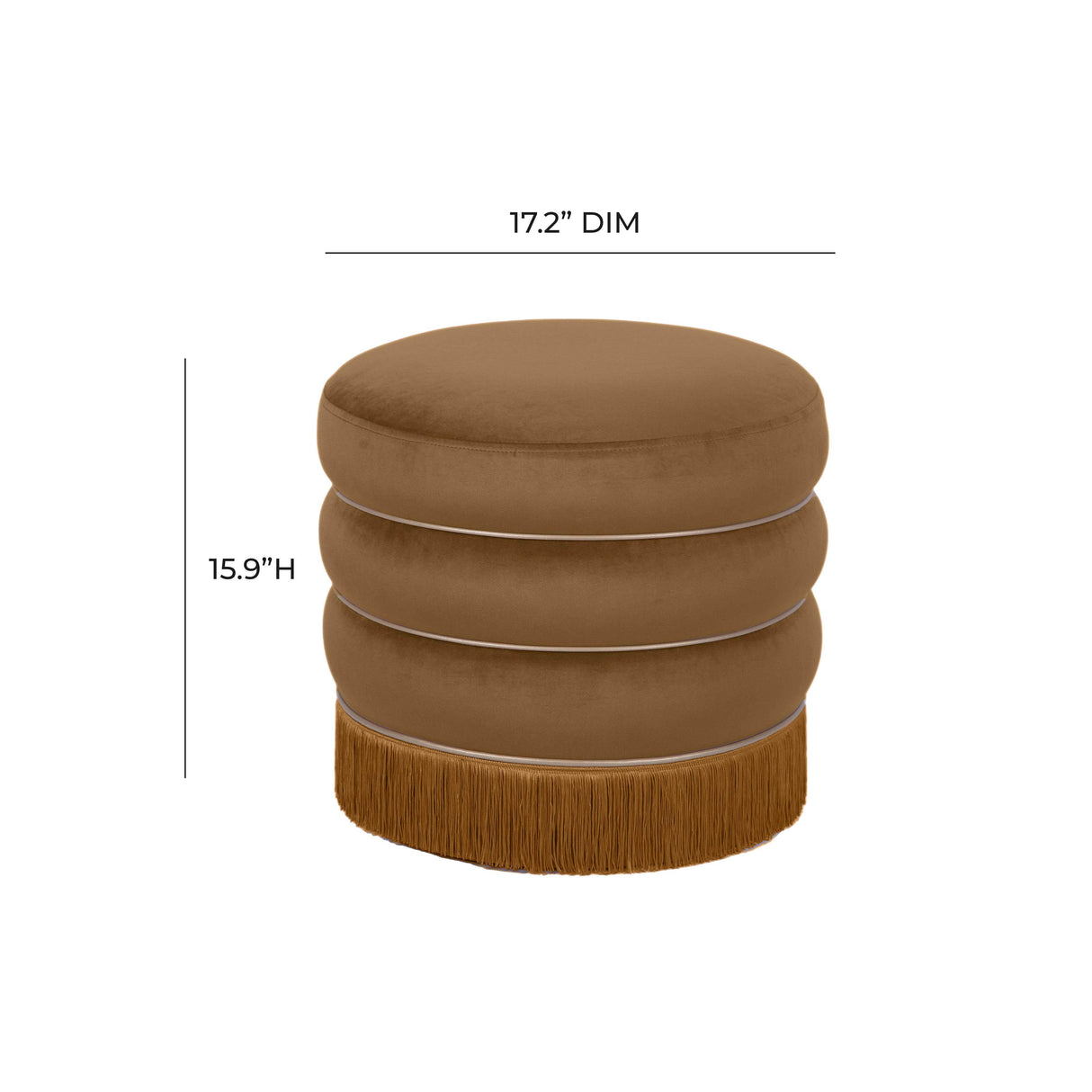 TOV Lakka Chocolate Velvet Ottoman