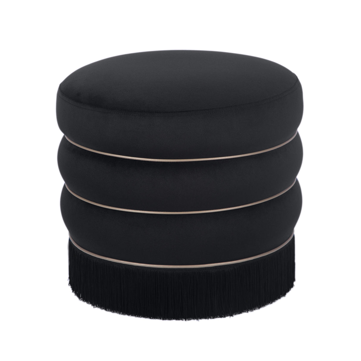 TOV Lakka Black Velvet Ottoman