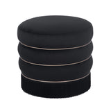 TOV Lakka Black Velvet Ottoman