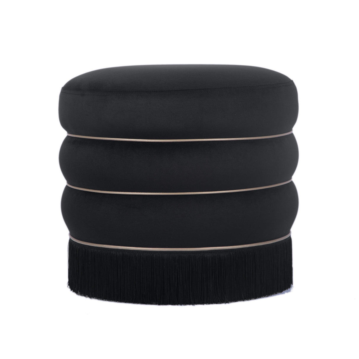 TOV Lakka Black Velvet Ottoman