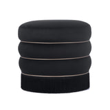 TOV Lakka Black Velvet Ottoman