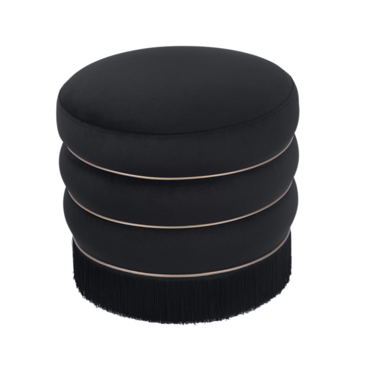 TOV Lakka Black Velvet Ottoman